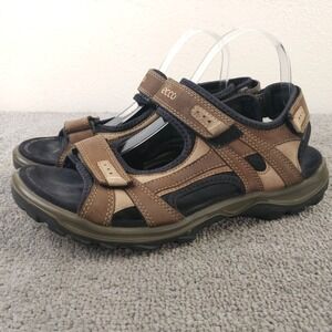 Ecco Yucatan Sandals Mens Size 43 EU Hiking Shoes Brown Leather Slingback